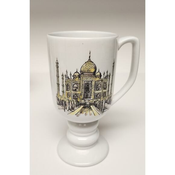 Kaysons International Pedestal Coffee Mugs Lot Of 4 Vtg 1965 Historical Landmark - Picture 3 of 12